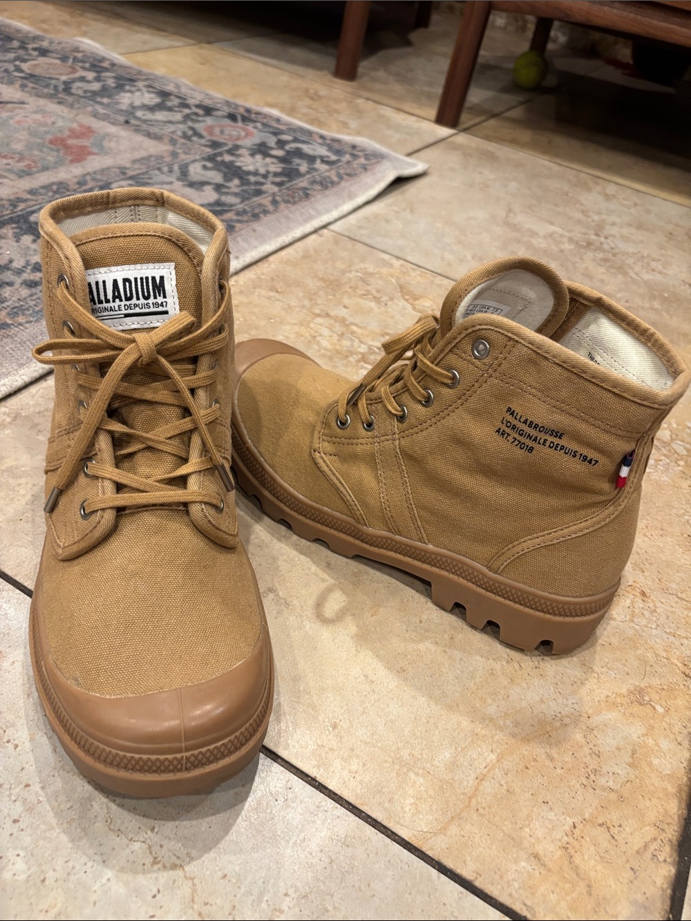 Palladium Light Brown Canvas Lace-Up Boot